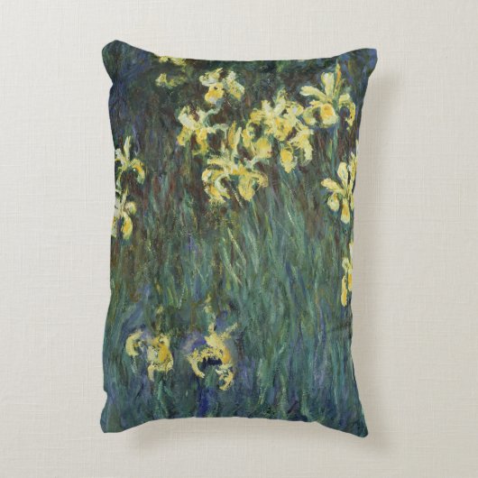 イエローアイリスバイクロードモネヴィンテージファインアート アクセントクッション (裏面(縦))