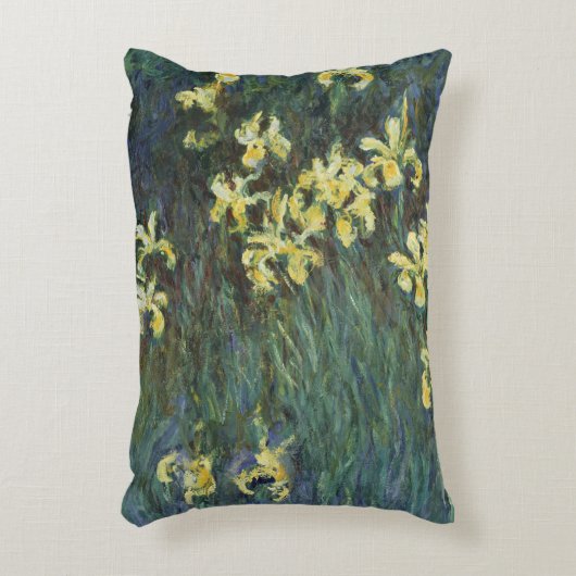 イエローアイリスバイクロードモネヴィンテージファインアート アクセントクッション (正面(垂直))