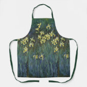 イエローアイリスバイクロードモネヴィンテージファインアート エプロン (正面)