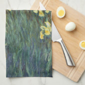 イエローアイリスバイクロードモネヴィンテージファインアート キッチンタオル (四つ折り)