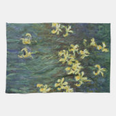 イエローアイリスバイクロードモネヴィンテージファインアート キッチンタオル (横)