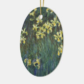 イエローアイリスバイクロードモネヴィンテージファインアート セラミックオーナメント (左)