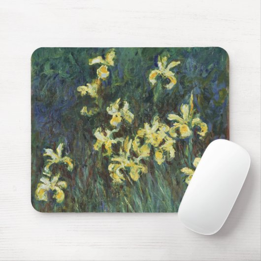 イエローアイリスバイクロードモネヴィンテージファインアート マウスパッド (マウス)