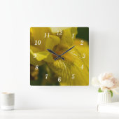 イエローアイリスヒゲの壁時計 スクエア壁時計 (ホーム)