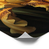 イエローアイリスフラワーズアートプリントポスター ポスター (角)