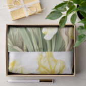 イエローアイリスフラワーバタフライフランスのデクページ 薄葉紙 (ギフト)