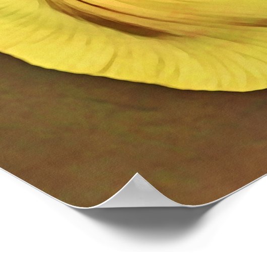 イエローアイリスフラワーフォトアートプリント ポスター (角)