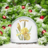 イエローアイリスフラワーボタニカルアートパーソナライズされた (クリスマス)