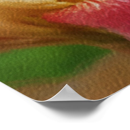 イエローアイリス花弁写真絵画の花のアート ポスター (角)