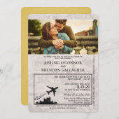 イエローアイルランドパスポート結婚式招待状 招待状 (正面/裏面)