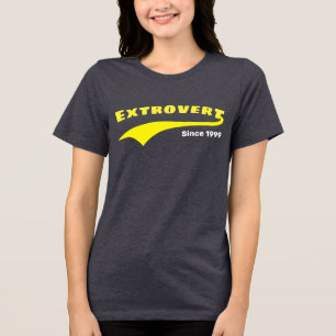 イエローアウトトロヴェルトタイポグラフィスウシュカスタムー日付 トライブレンドTシャツ