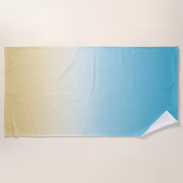 イエローアクアグラデーション ビーチタオル