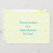 イエローアクアシェブロンドットベビーシャワー招待状 招待状 (正面/裏面)