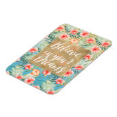 イエローアクアピンクピーチハイビスカスフローラ金ゴールド マグネット (左側)