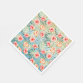 イエローアクアピンクピーチハイビスカスフローラ スタンダードランチョンナプキン (角)