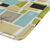 イエローアクアブルースクウェアスターバストミッドセンチュリー カッティングボード (角)