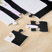 イエローアクア芸術的パープルフォレストシルエットアート ジグソーパズル (側面)