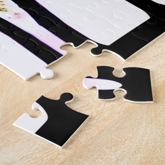 イエローアクア芸術的パープルフォレストシルエットアート ジグソーパズル (側面)