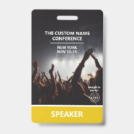 イエローアクセスパスQRコードスピーカー会議 バッジ