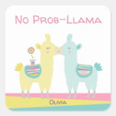 イエローアクラマキスをするかわいいかわいいガーリー学校 スクエアシール (正面)