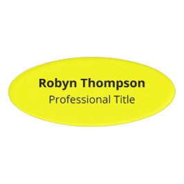 イエローアクリルオーバル名タグ磁気プロフェッショナル 名札