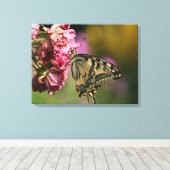 イエローアゲハチョウバタフライキャンバス キャンバスプリント (インサイチュ (ウッドフロア))