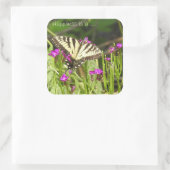 イエローアゲハチョウバタフライステッカー スクエアシール (バッグ)