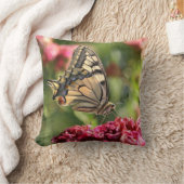 イエローアゲハチョウバタフライピロー クッション (ブランケット)