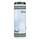 イエローアゲハチョウバタフライブルースカイパーソナライズされた タンブラー (裏面)