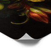 イエローアザレアフラワーズアートプリントポスター ポスター (角)