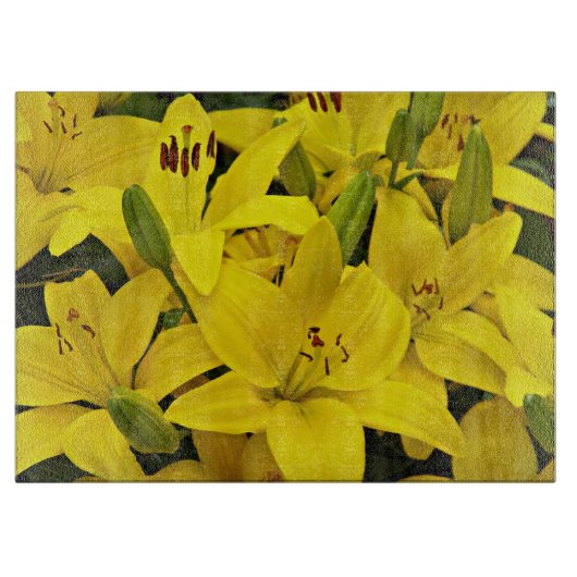 イエローアジアユリフローラ カッティングボード (正面)