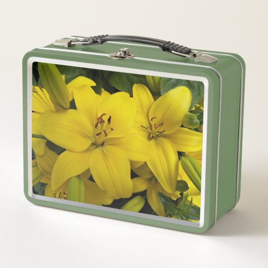 イエローアジアユリフローラ メタルランチボックス (正面)