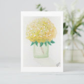 イエローアジサイ花ノートカード サンキューカード (スタンド正面)