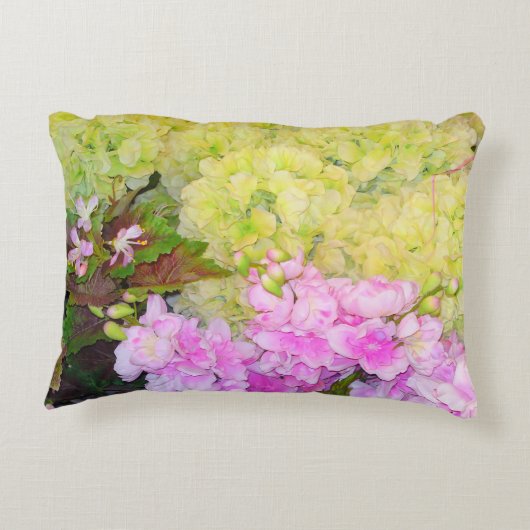イエローアジサイ花屋外枕 アクセントクッション (裏面)