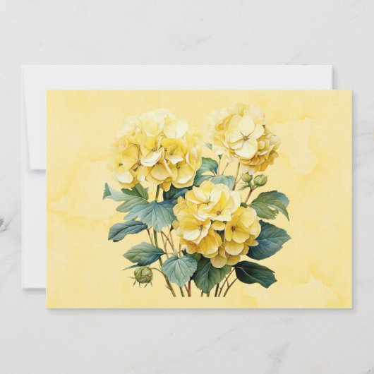 イエローアジサイ蝶は日付カードを保存 招待状 (裏面)