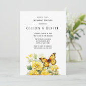 イエローアジランジアバタフライウェディングシャワー 招待状 (スタンド正面)