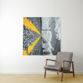 イエローアスファルトハイウェイロードクリエイティブ写真 タペストリー (インサイチュ(横))