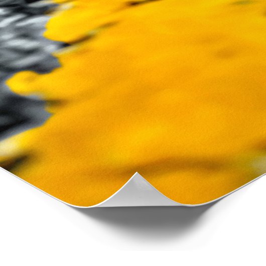 イエローアスファルトハイウェイロードクリエイティブ写真 ポスター (角)