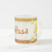 イエローアット遊ジュエルドパーソナライズされた フロストグラスマグカップ (正面右)