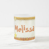 イエローアット遊ジュエルドパーソナライズされた フロストグラスマグカップ (中央)