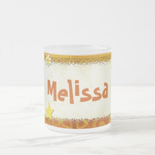 イエローアット遊ジュエルドパーソナライズされた フロストグラスマグカップ (中央)