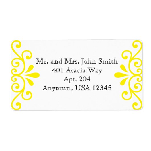 イエローアドレスのステッカー ラベル (正面)