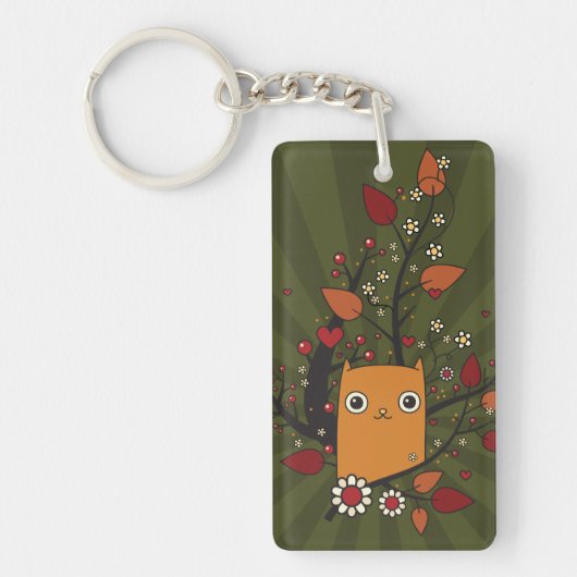 イエローアニメ子猫ラブエージーズ キーホルダー (正面)