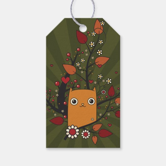 イエローアニメ子猫ラブエージーズ ギフトタグ (正面)