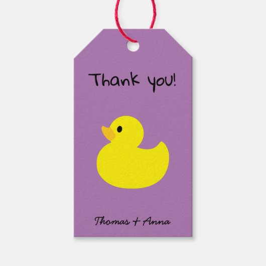 イエローアヒルありがとう ギフトタグ (正面)