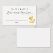 イエローアヒルおむつラッフルベビーシャワー エンクロージャーカード (正面/裏面)