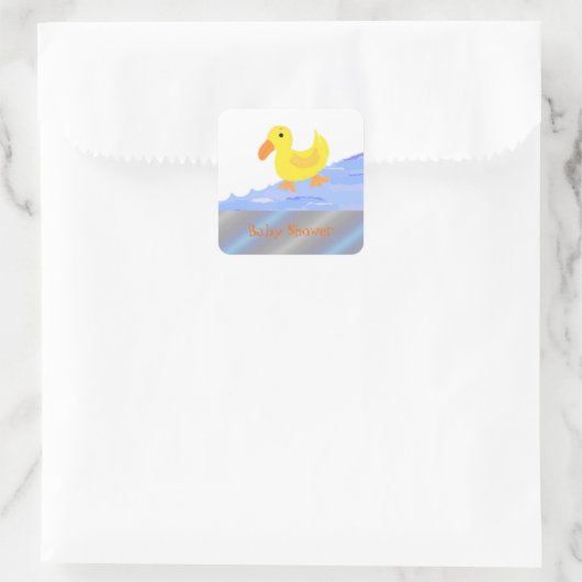 イエローアヒル赤ちゃんシャワー スクエアシール (バッグ)