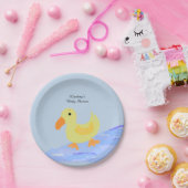 イエローアヒル赤ちゃんシャワー ペーパープレート (パーティー)