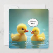 イエローアヒル赤ちゃんシャワー 招待状 (正面)