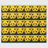 イエローアポップ・アートのートパンダクリスマスギフトラッピング紙 ラッピングペーパー (フラット)